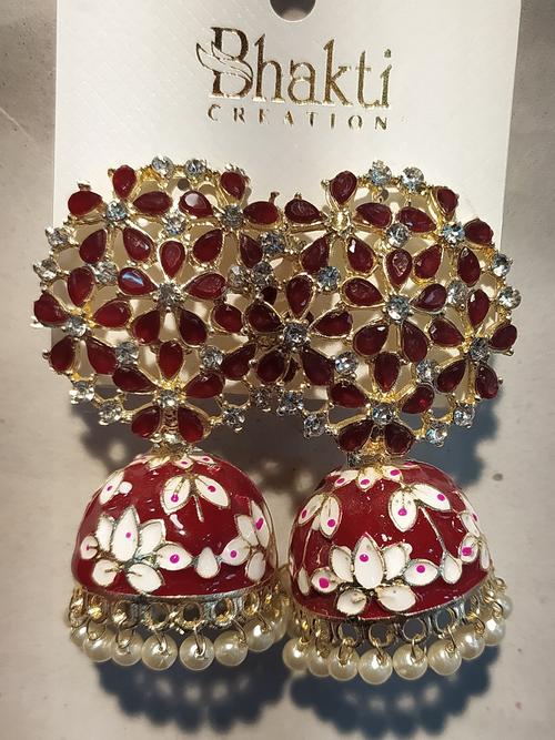 earrings for woman red color - 18312651 - Standard Image - 1