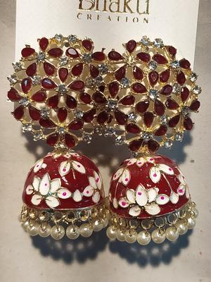earrings for woman red color - 18312651 - Standard Image - 2