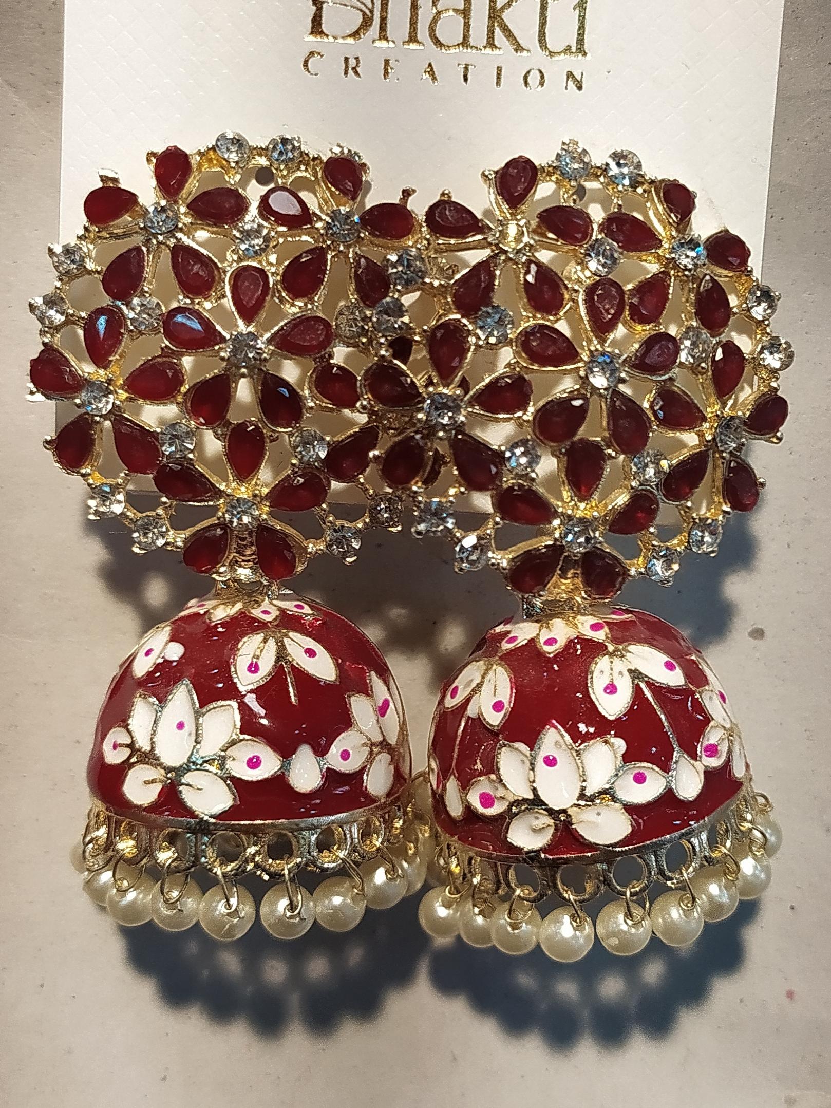 earrings for woman red color - 18312651 - Zoom Image - 2