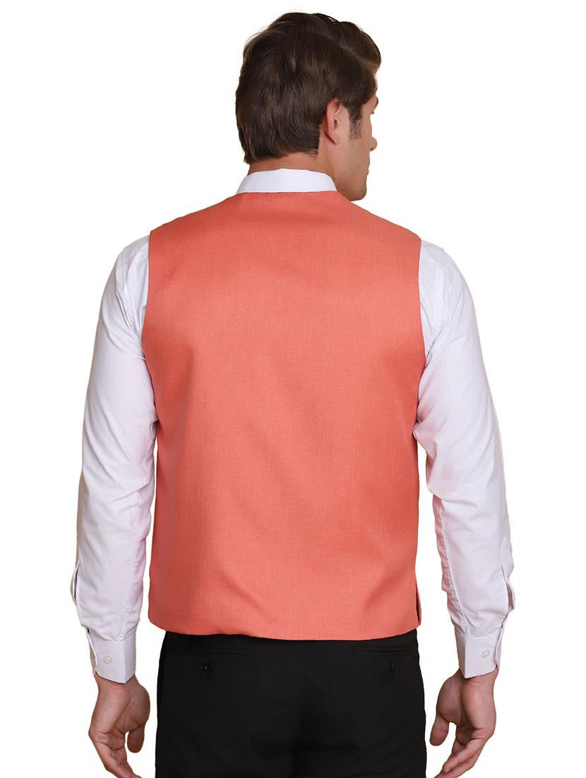 orange solid waist coat - 18312960 - Zoom Image - 3