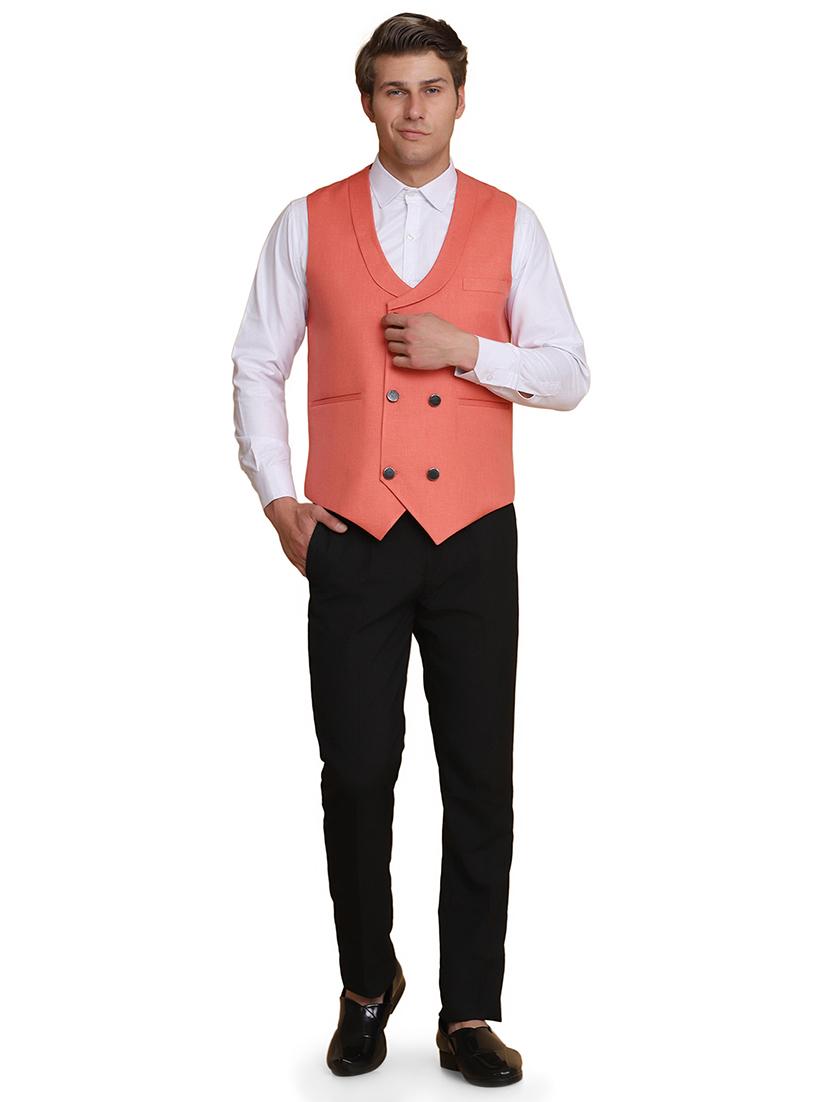 orange solid waist coat - 18312960 - Zoom Image - 4