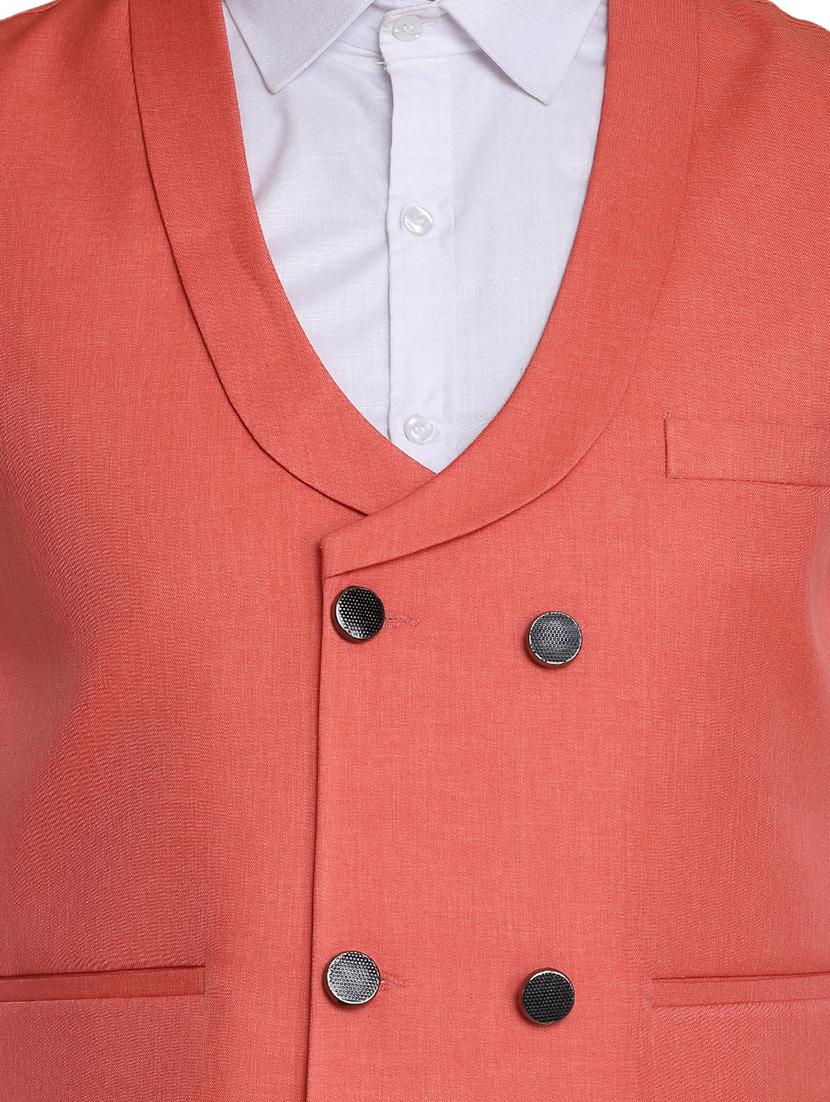 orange solid waist coat - 18312960 - Zoom Image - 5