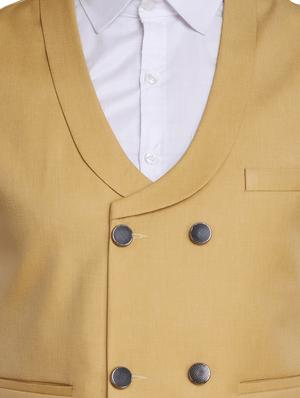gold solid waist coat - 18312961 - Standard Image - 5