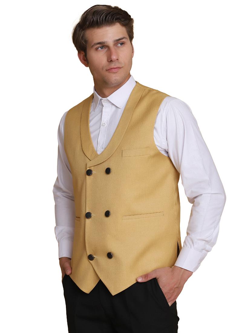 gold solid waist coat - 18312961 - Zoom Image - 2