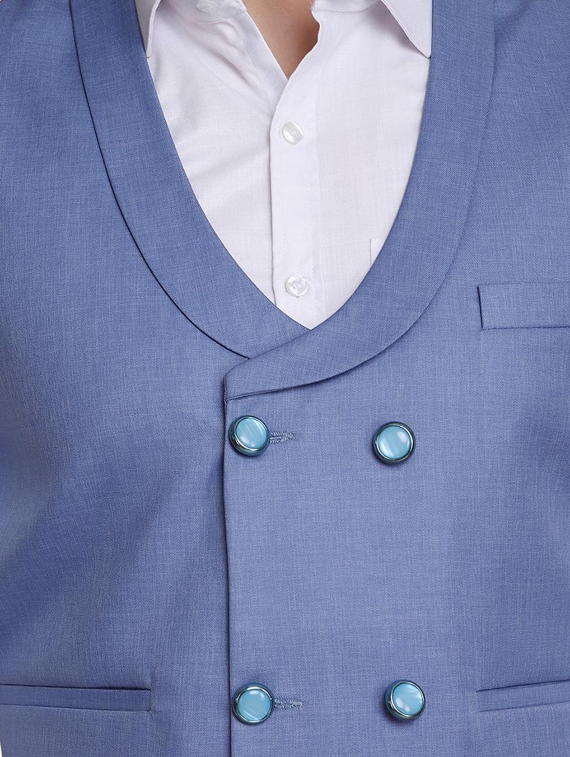 light blue solid waist coat - 18312964 - Zoom Image - 5