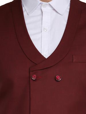 red solid waist coat - 18312965 - Standard Image - 5
