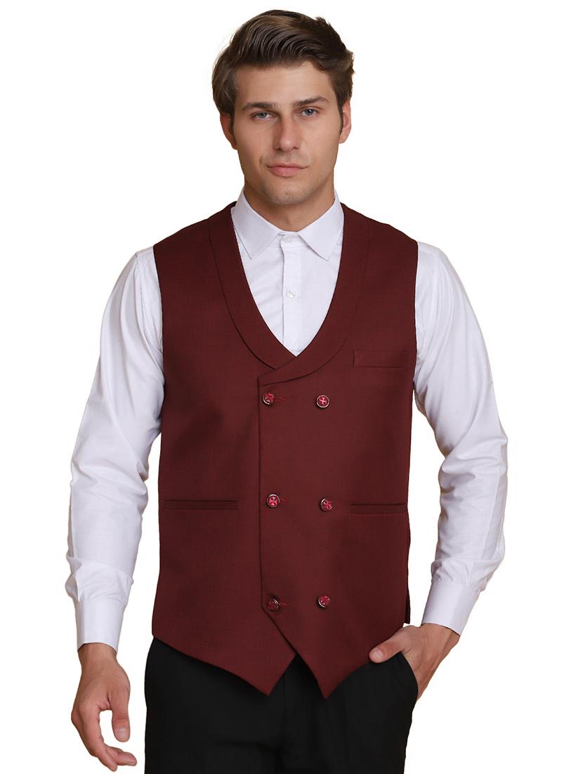red solid waist coat - 18312965 - Zoom Image - 1