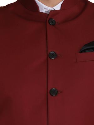 red solid waist coat - 18312967 - Standard Image - 5