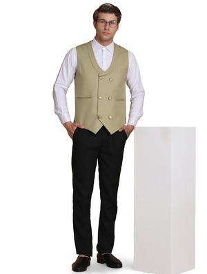 green solid waist coat - 18312968 - Standard Image - 4