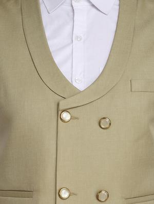green solid waist coat - 18312968 - Standard Image - 5