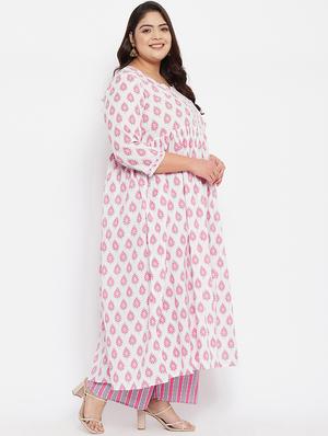 white cotton kurta palazzo set - 18315208 - Standard Image - 2