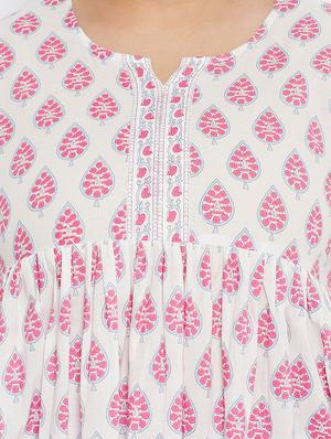 white cotton kurta palazzo set - 18315208 - Standard Image - 5