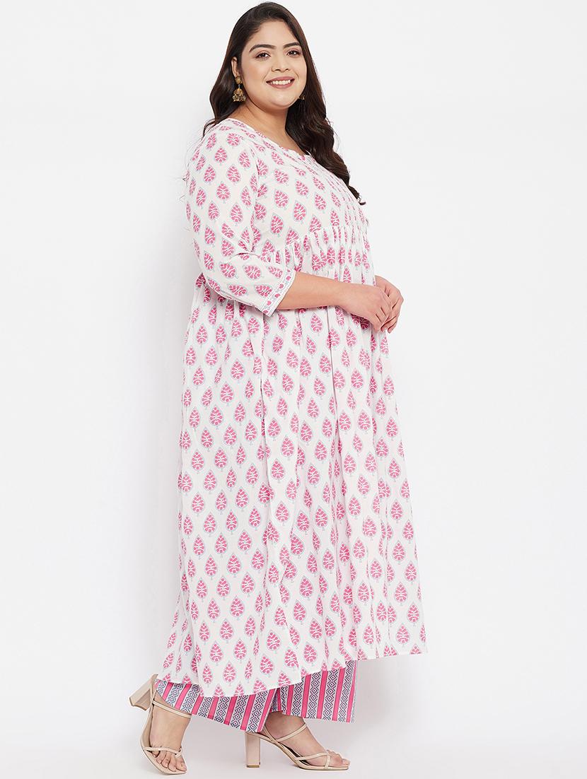 white cotton kurta palazzo set - 18315208 - Zoom Image - 2