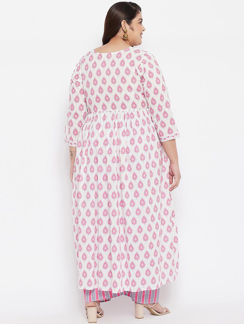 white cotton kurta palazzo set - 18315208 - Zoom Image - 3