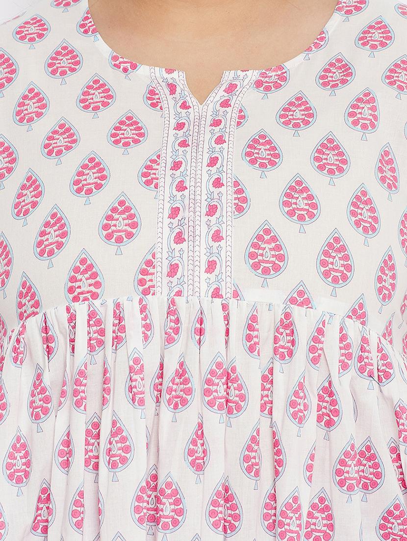 white cotton kurta palazzo set - 18315208 - Zoom Image - 5