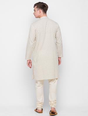 beige printed medium kurta - 18315440 - Standard Image - 3