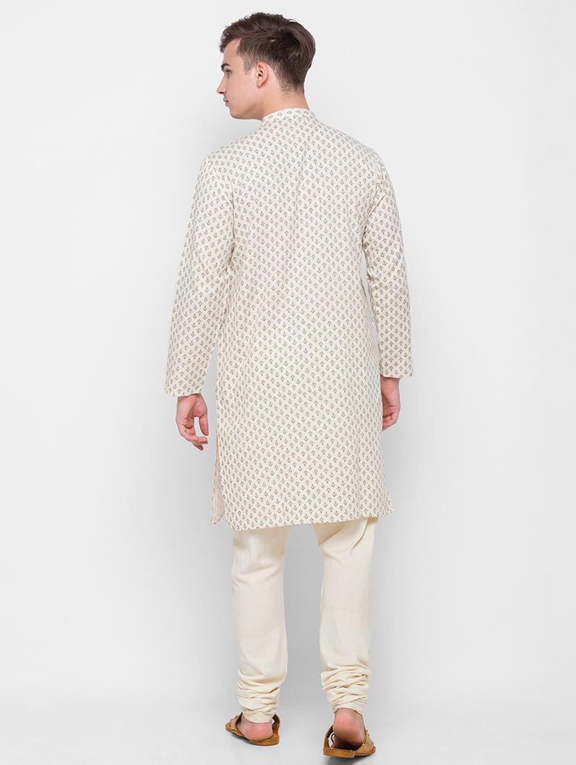beige printed medium kurta - 18315440 - Zoom Image - 3
