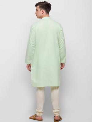 green solid medium kurta - 18315442 - Standard Image - 3