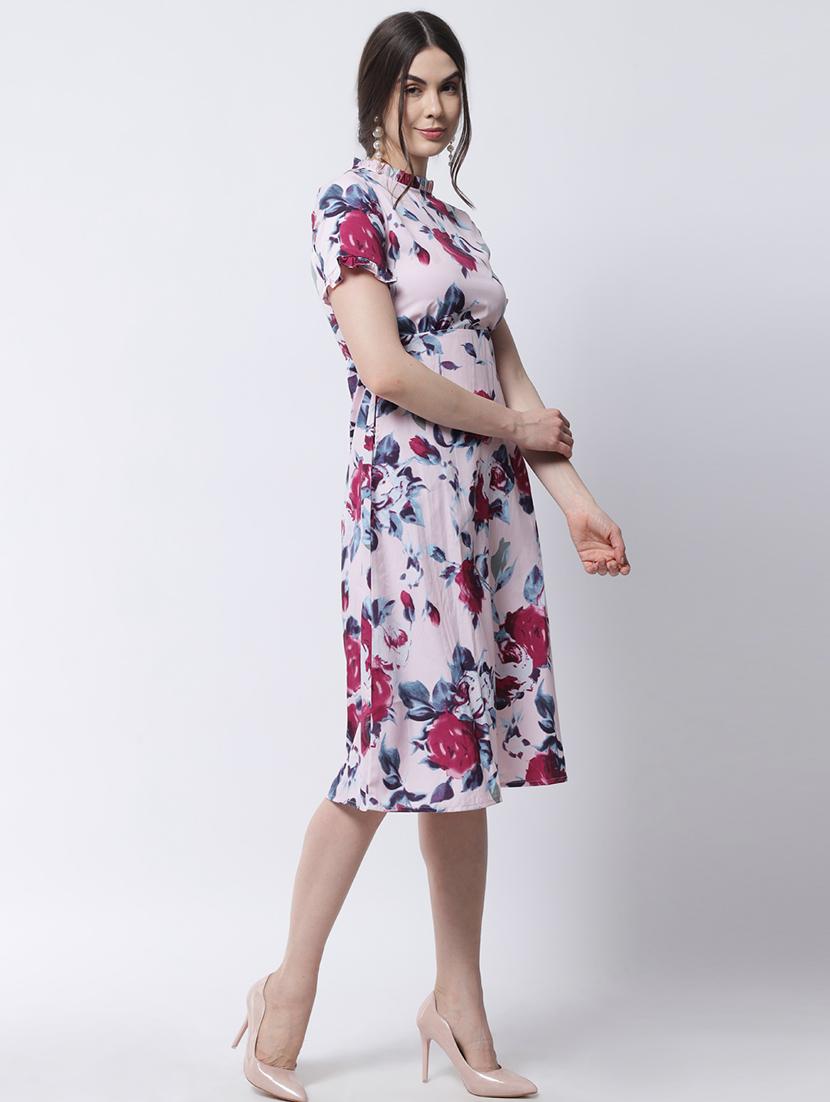 round neck floral a-line dress - 18315611 - Zoom Image - 3
