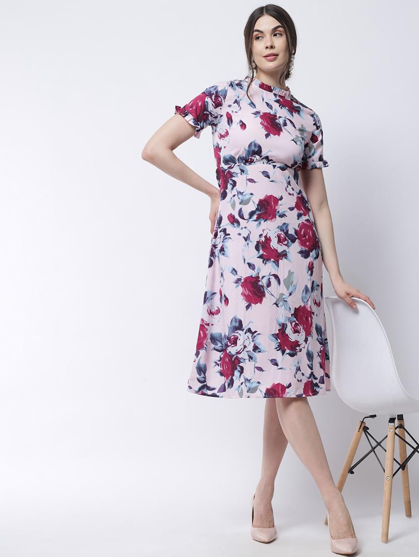 round neck floral a-line dress - 18315611 - Zoom Image - 5
