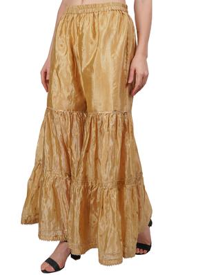 gold silk blend sharara - 18315695 - Standard Image - 2