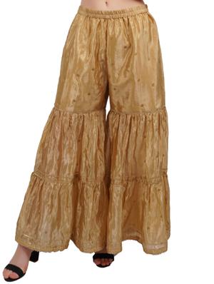 gold silk blend sharara - 18315695 - Standard Image - 3