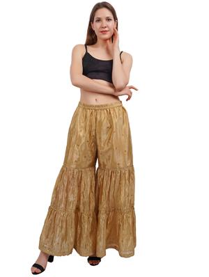 gold silk blend sharara - 18315695 - Standard Image - 5