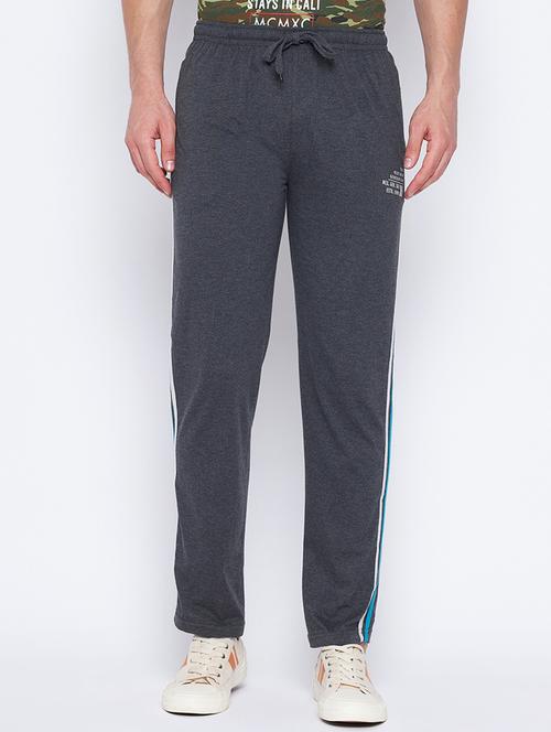 grey solid full length track pant - 18316252 - Standard Image - 1