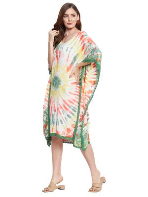 v-neck tie & dye kaftan dress - 18316642 - Standard Image - 2