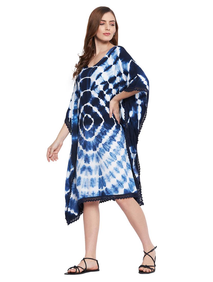 v-neck tie & dye kaftan dress - 18316643 - Zoom Image - 2