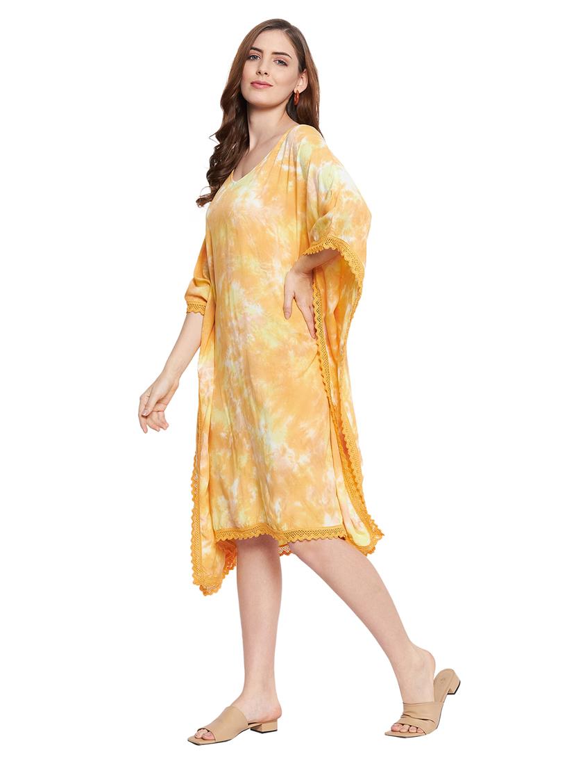v-neck tie & dye kaftan dress - 18316644 - Zoom Image - 2
