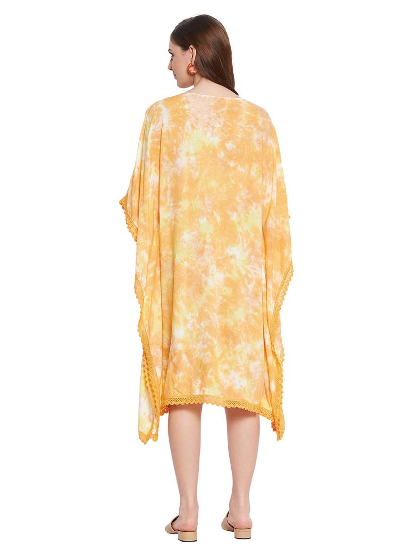 v-neck tie & dye kaftan dress - 18316644 - Zoom Image - 3