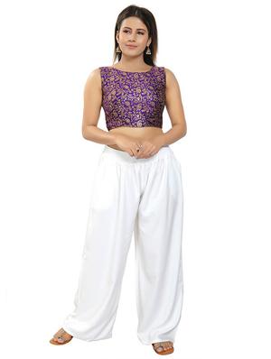 purple cotton blend printed blouse - 18316926 - Standard Image - 4