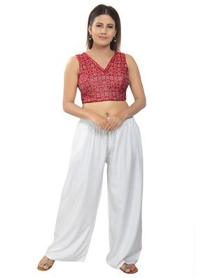 red cotton printed blouse - 18316931 - Standard Image - 4