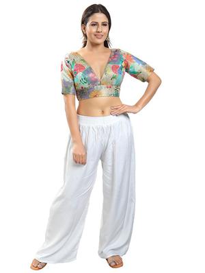 zari work floral printed blouse - 18316948 - Standard Image - 4