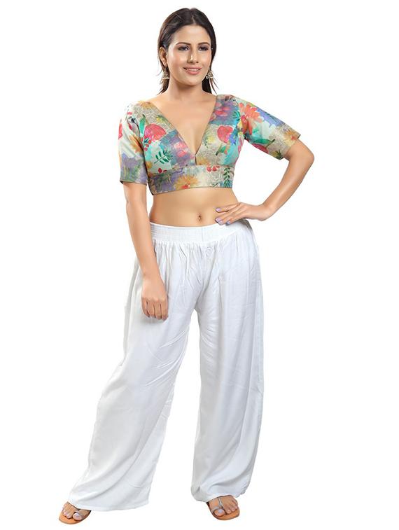 zari work floral printed blouse - 18316948 - Zoom Image - 4