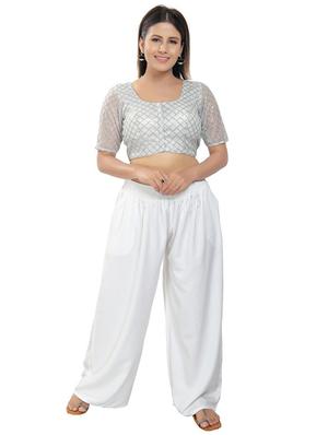 silver net embroidered blouse - 18316999 - Standard Image - 4