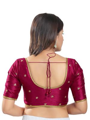pink silk embroidered blouse - 18317004 - Standard Image - 3