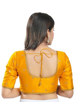 yellow silk embroidered blouse - 18317005 - Standard Image - 3