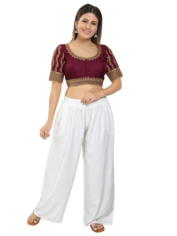 red silk embroidered blouse - 18317022 - Zoom Image - 4