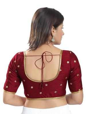 red silk embroidered blouse - 18317031 - Standard Image - 3