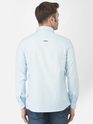 light blue printed casual shirt - 18317062 - Standard Image - 3