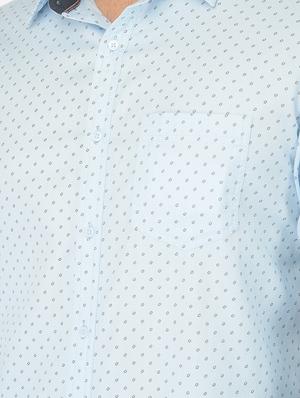 light blue printed casual shirt - 18317062 - Standard Image - 5