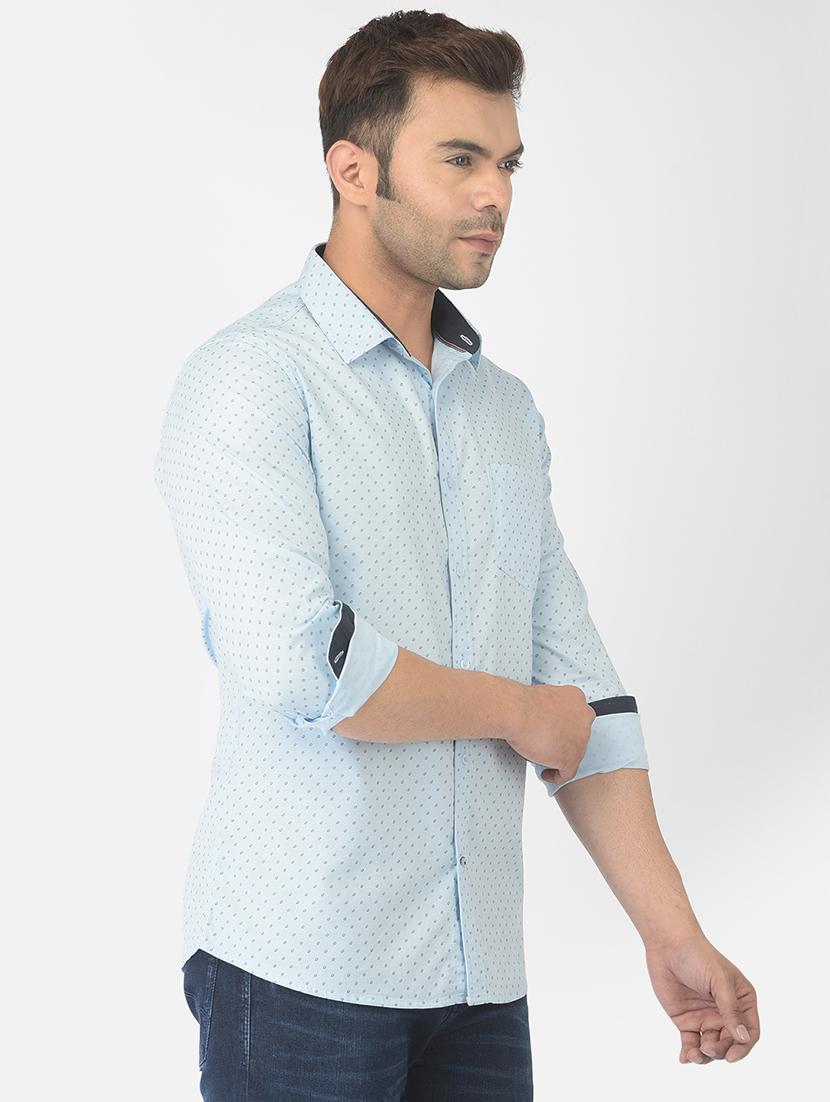 light blue printed casual shirt - 18317062 - Zoom Image - 2