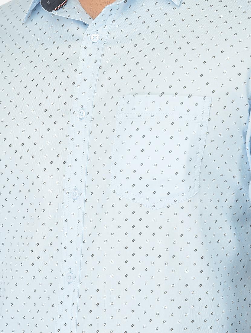 light blue printed casual shirt - 18317062 - Zoom Image - 5