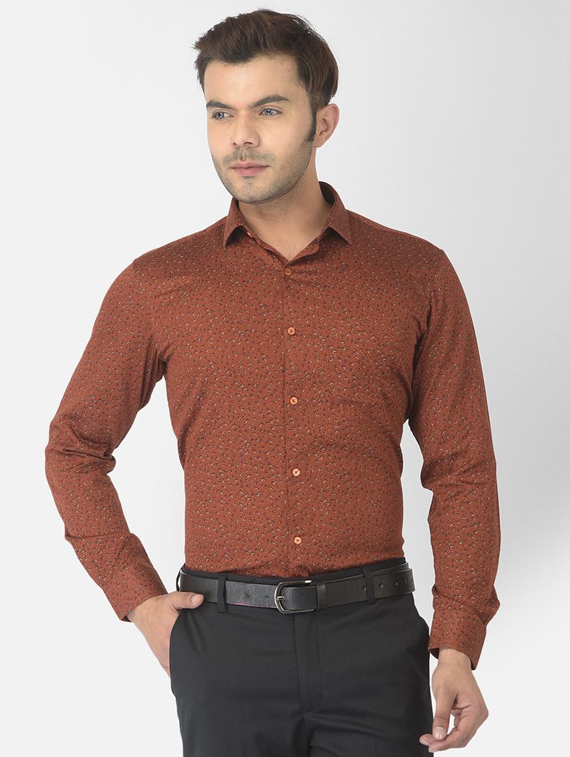 brown printed formal shirt - 18317073 - Zoom Image - 1