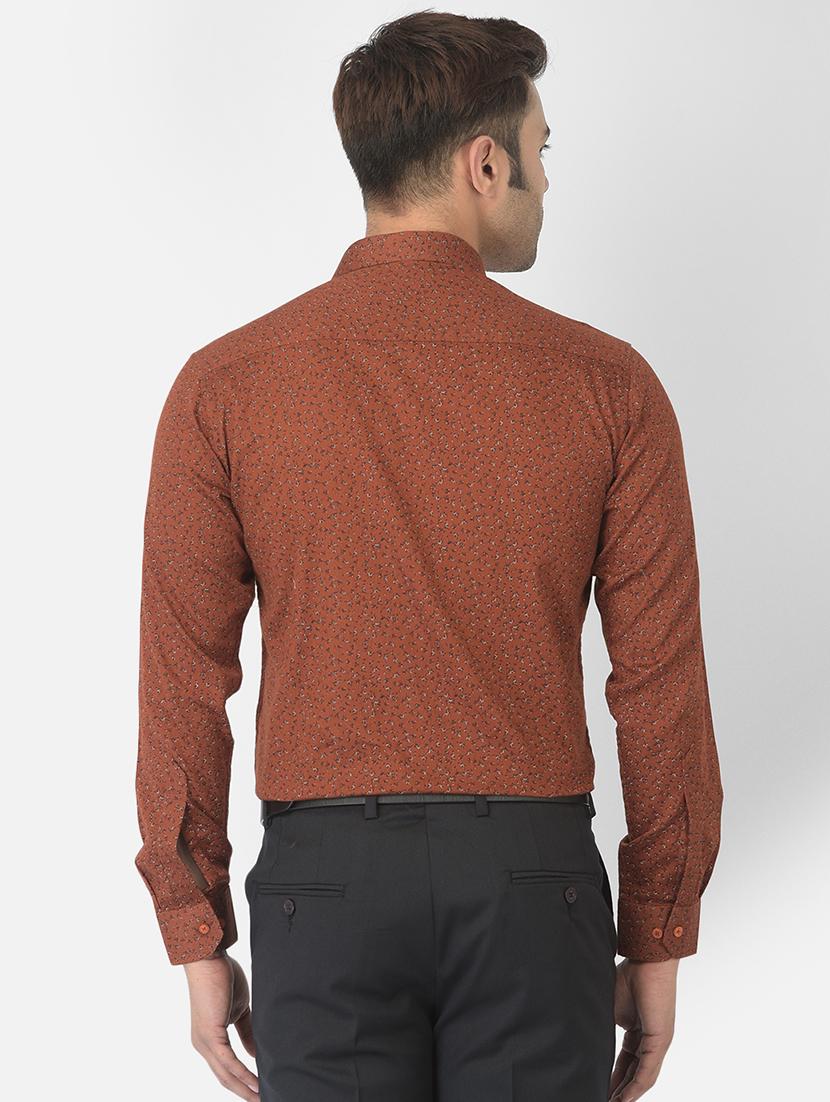 brown printed formal shirt - 18317073 - Zoom Image - 3
