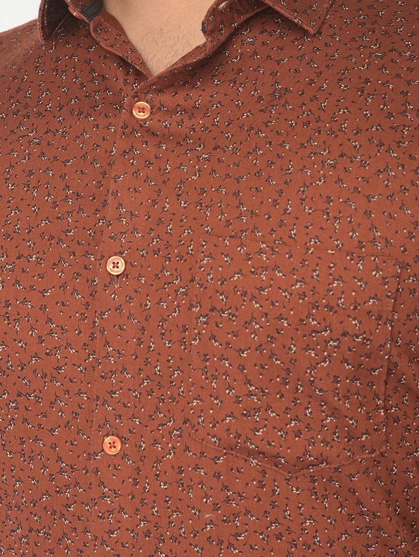 brown printed formal shirt - 18317073 - Zoom Image - 5