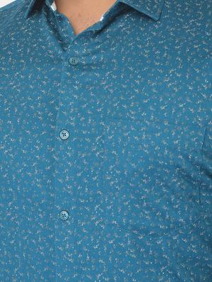 blue printed formal shirt - 18317074 - Standard Image - 5