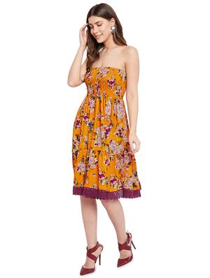 smocked floral off shoulder dress - 18317397 - Standard Image - 2